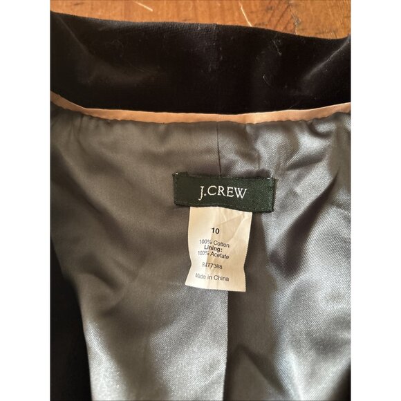 Jcrew Black Velvet Blazer Size 10 - Picture 4 of 7